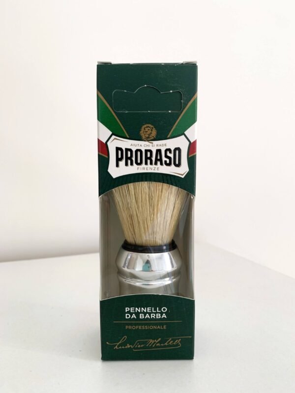 Kit de afeitado Proraso crema de afeitar blanca en tubo + brocha