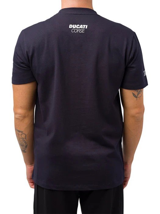 camiseta_azul_hombre_ducati_corse_logo_triangular_2 Camiseta azul Ducati Corse escudo triangular para hombre