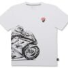 Camiseta blanca Ducati Corse con motocicleta negra para niño