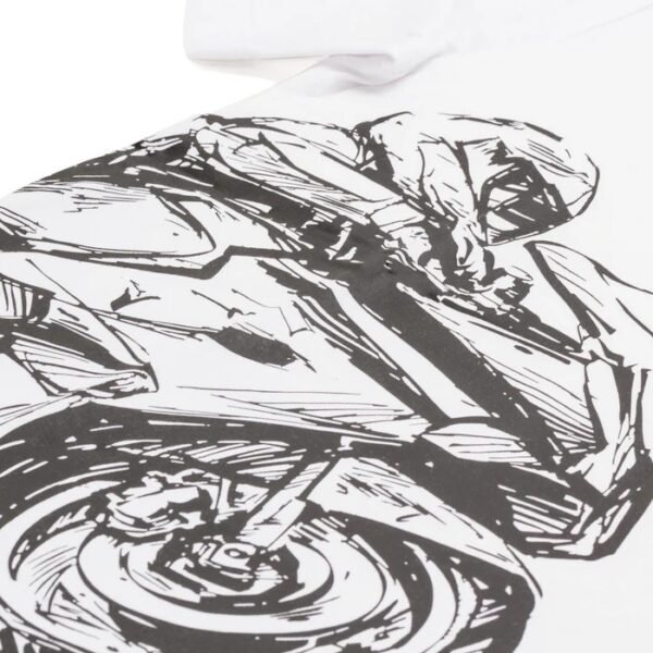 Camiseta blanca Ducati Corse con motocicleta negra para niño