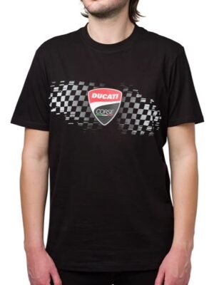 Camiseta negra Ducati Corse con estampado para hombre