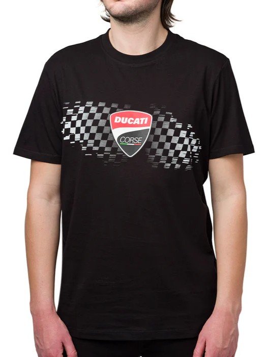 Camiseta negra Ducati Corse con estampado para hombre