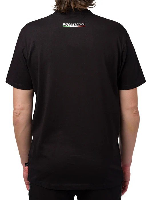 Camiseta negra Ducati Corse con estampado para hombre