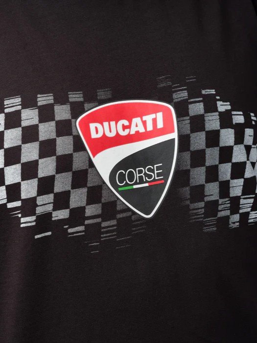 Camiseta negra Ducati Corse con estampado para hombre