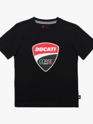 Camiseta negra Ducati Corse con escudo para niño