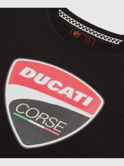 camiseta_negra_nino_ducati_corse_escudo_3 Camiseta negra Ducati Corse con escudo para niño