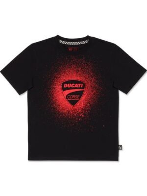 Camiseta negra Ducati Corse con escudo rojo para niño