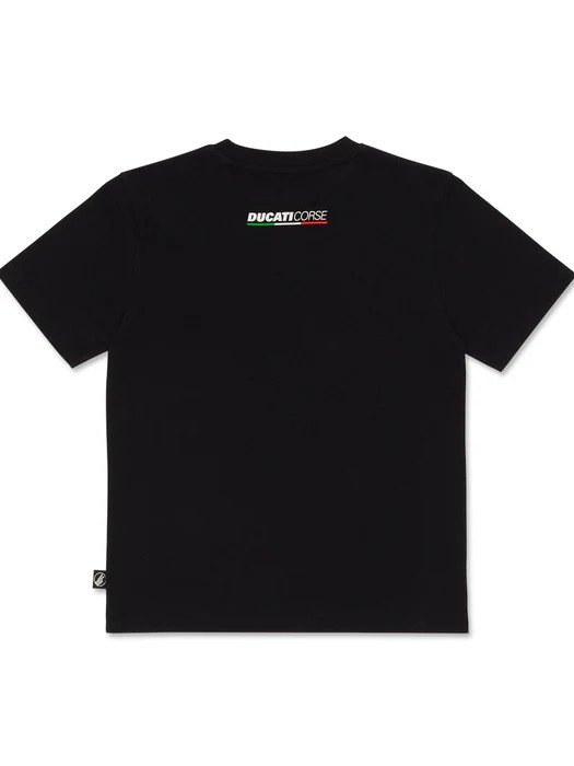 camiseta_negra_nino_ducati_corse_escudo_rojo_2 Camiseta negra Ducati Corse con escudo rojo para niño