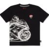 Camiseta negra Ducati Corse con motocicleta blanca para niño