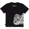 Camiseta negra Ducati Corse con motocicleta blanca para niño
