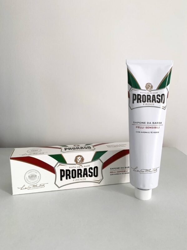 Kit de afeitado Proraso crema de afeitar blanca en tubo + brocha