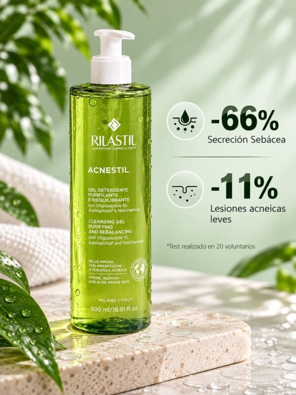 Rilastil_acnestil_detergente_facial_purificante_500_ml_B Rilastil Acnestil Gel Limpiador Facial Piel Mixta - Grasa 500 ml